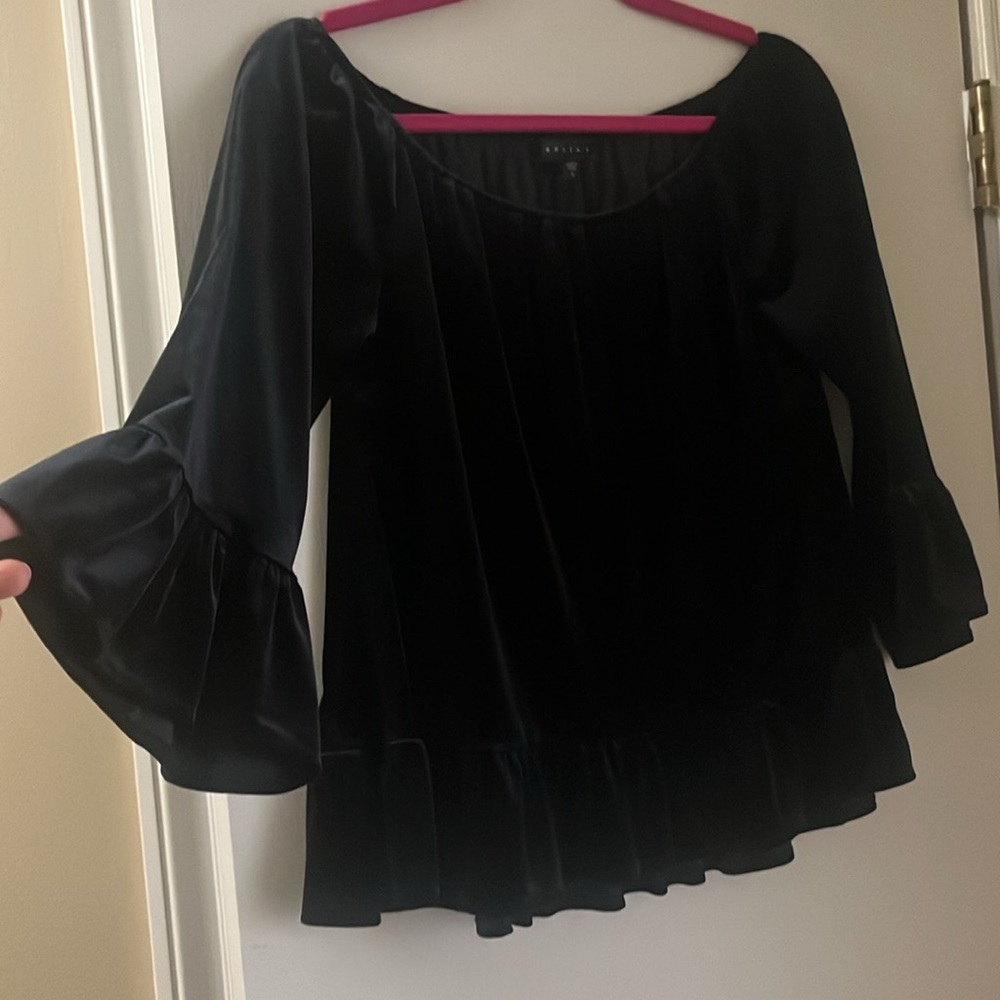 EUC🔥Off-Shoulder RICH VELVET BOHO TOP - Small - Picture 7 of 8